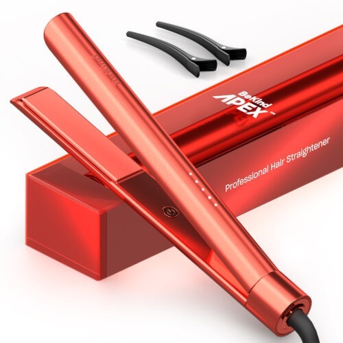 02 2 BeKind Apex Flat Iron Hair Straightener - Living Coral