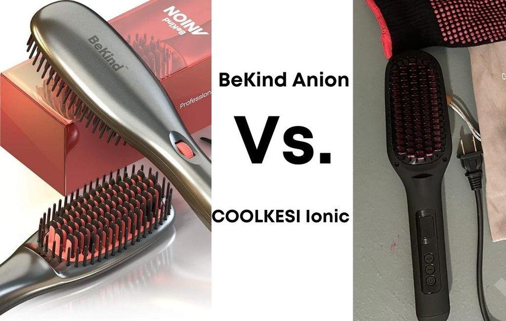 BeKind Anion Hair Straightener Brush Vs. Ionic Hair Straightener Brush by COOLKESI